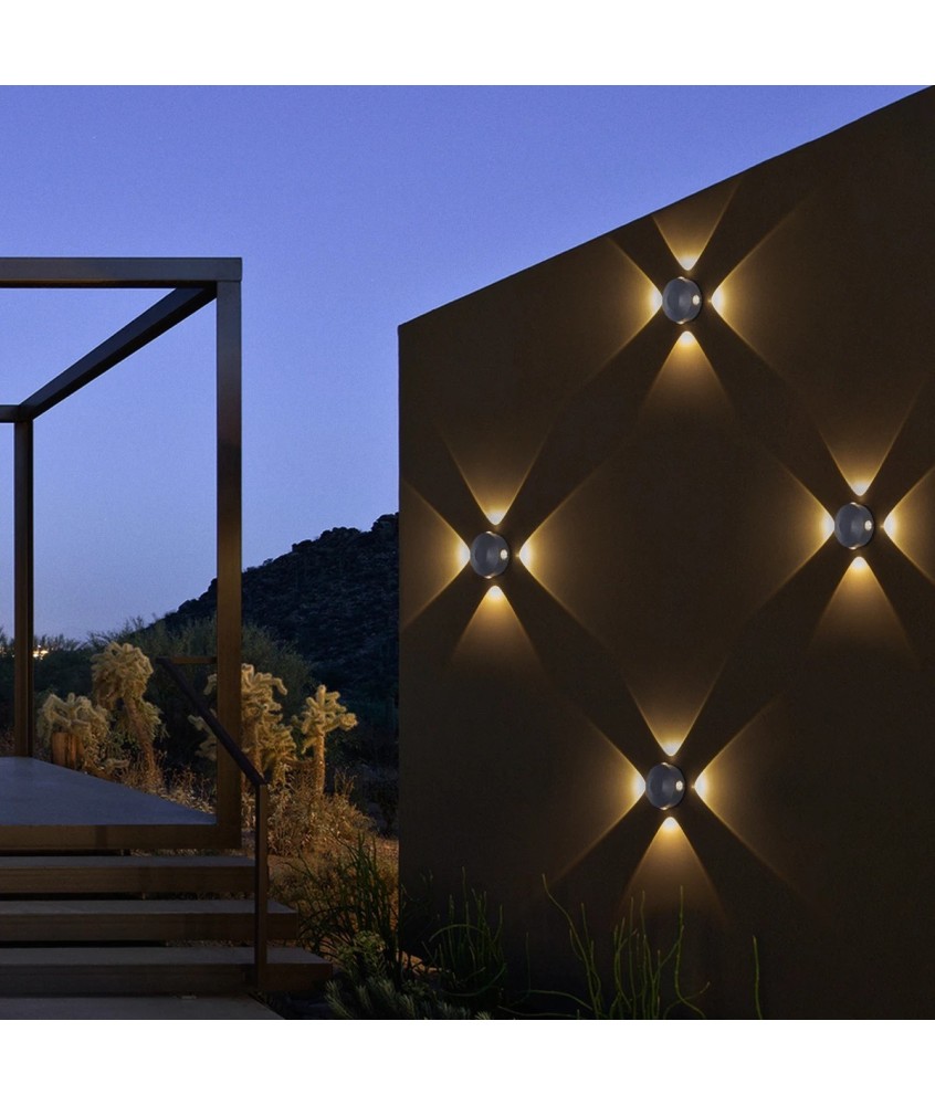 kelvo® ARKOS KLV-101-0108 Φωτιστικό Τοίχου - Απλίκα LED 8W 840lm 15° AC 220-240V Αδιάβροχο IP65 Θερμό Λευκό 2700K - CREE SMD Chip & TÜV SÜD Driver - Γκρι Ανθρακί Ματ - Μ13 x Π5.5 x Υ13cm - 5 Χρόνια Εγγύηση